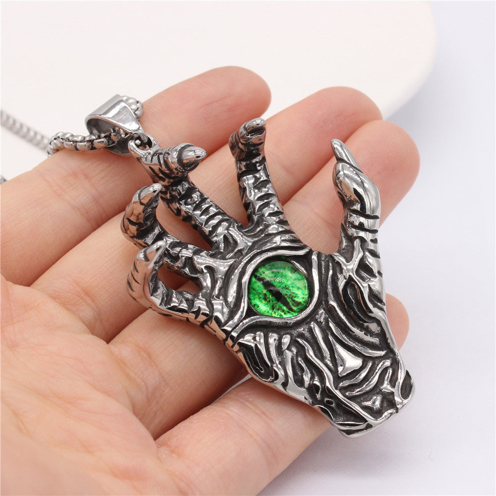 Devil Claws Eye Pendant For Men Unisex Bold Protection Necklace Planderful European And American Retro Style