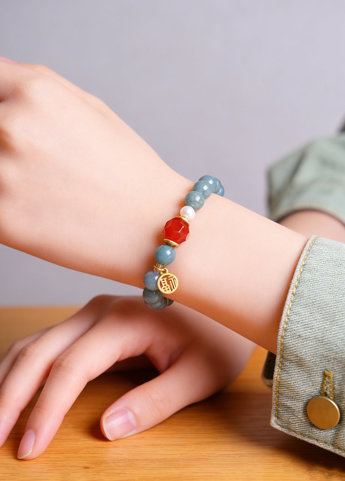Freshwater Pearl Agate Jade Bracelet