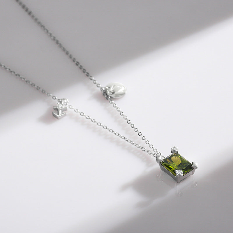 Sagittarius Sterling Silver Necklace with Zircon Gemstones, Niche Minimalist Design