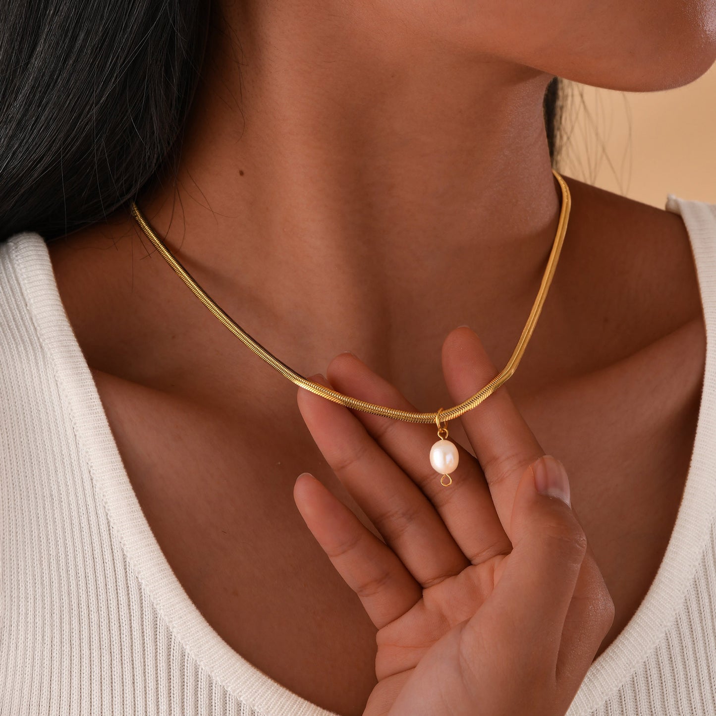 Jewelry Wholesale Stainless Steel Flat Snake Chain Necklace