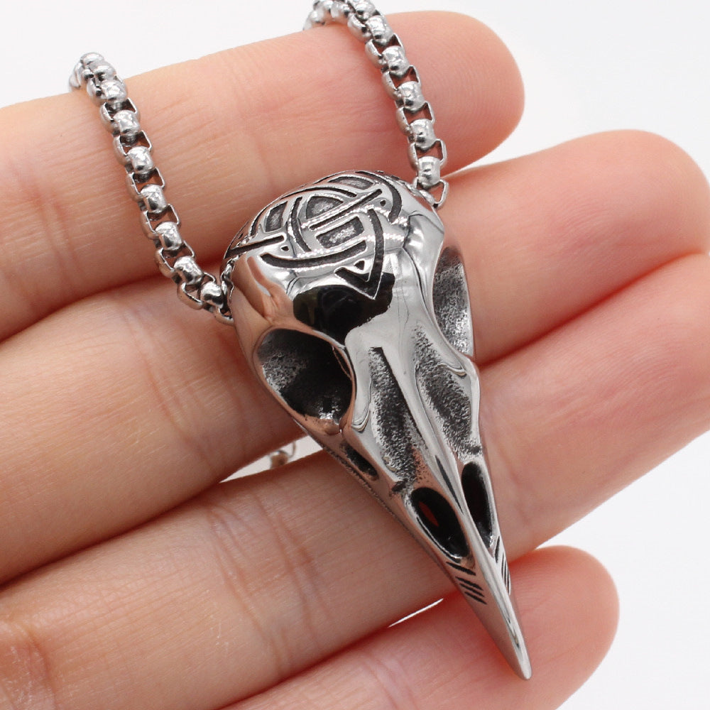 Viking Skull Pendant Necklace For Men Unisex Steel Protection Statement Planderful