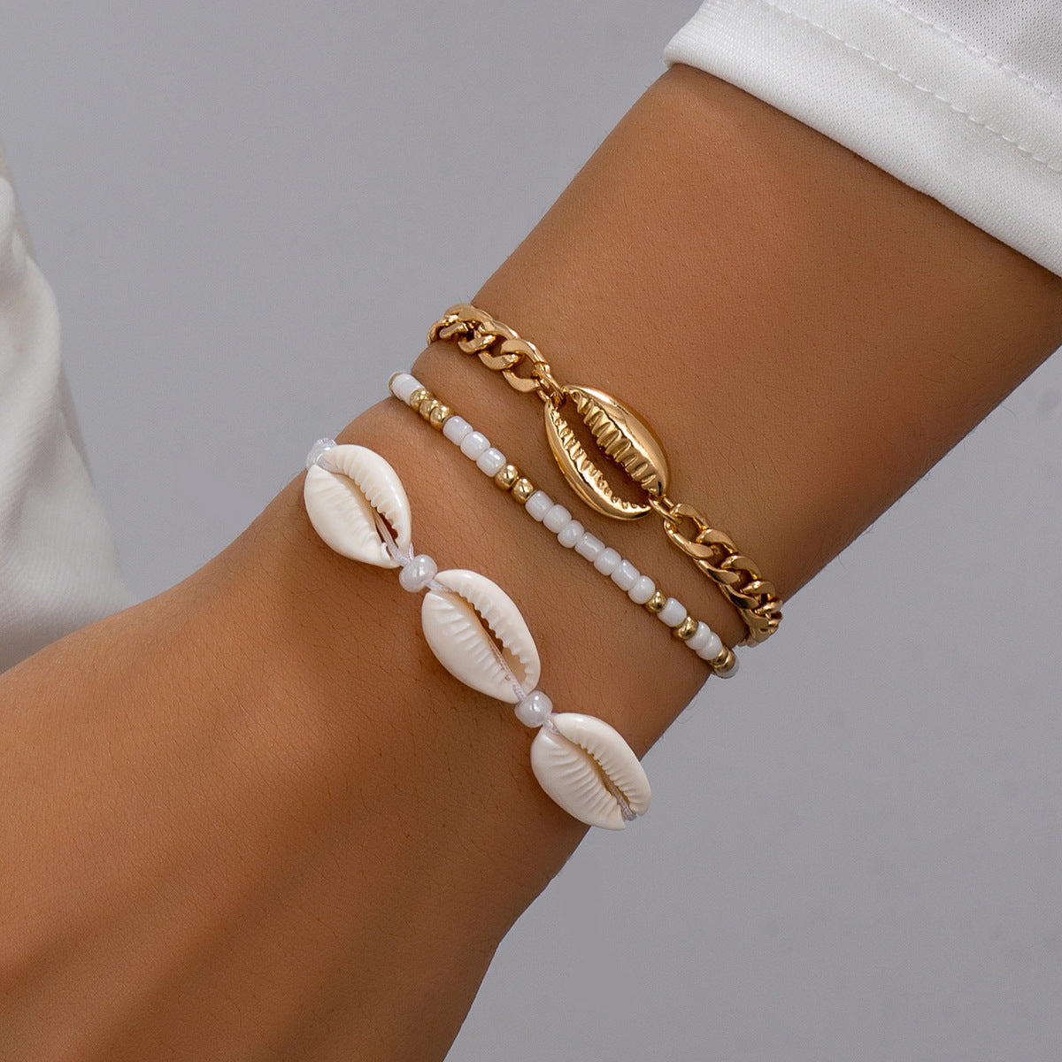 Bohemian Shell Beaded Bracelet Set for Elegant Women
