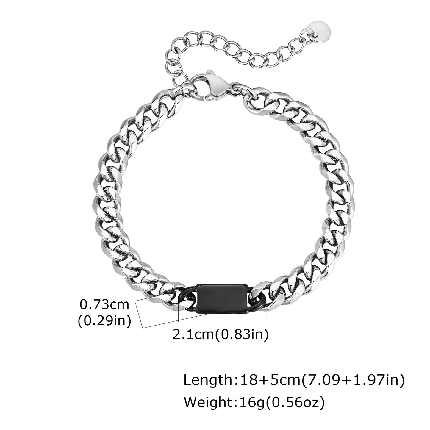 Planderful Stainless Steel Byzantine Chain Bracelet for Men