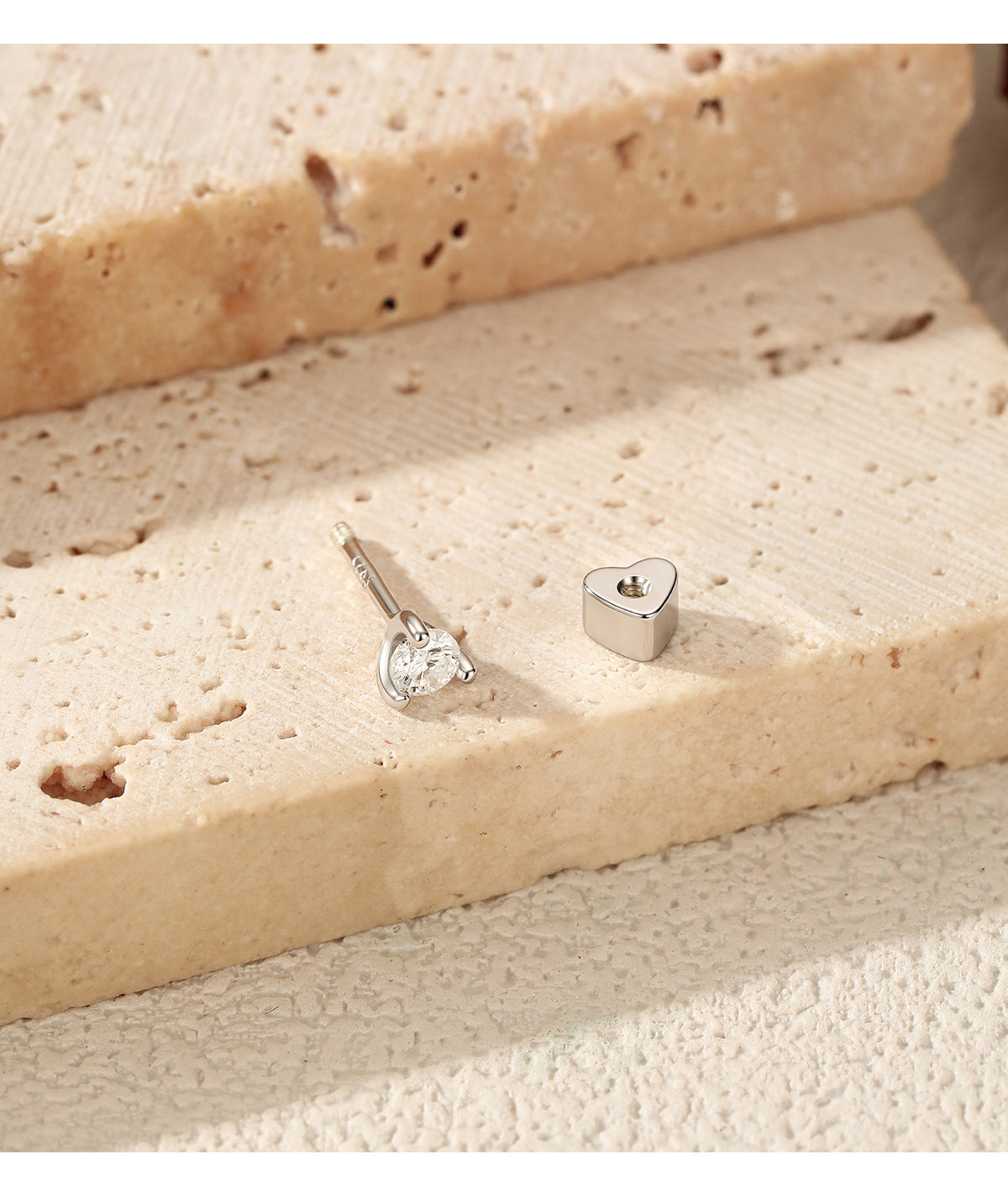 925 Sterling Silver Petite Moissanite Screw-Back Stud