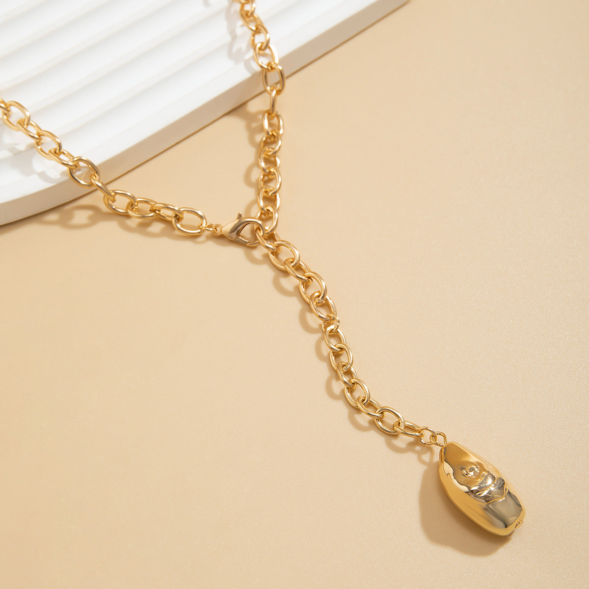 Irregular Gold Pea Pendant Necklace