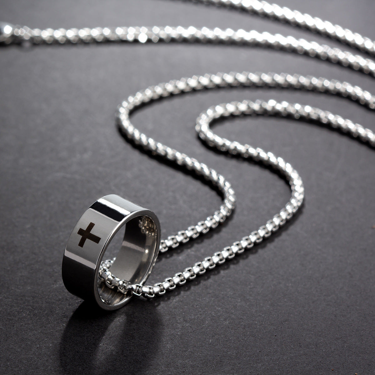 Europe to America Simple Titanium Necklace for Couples