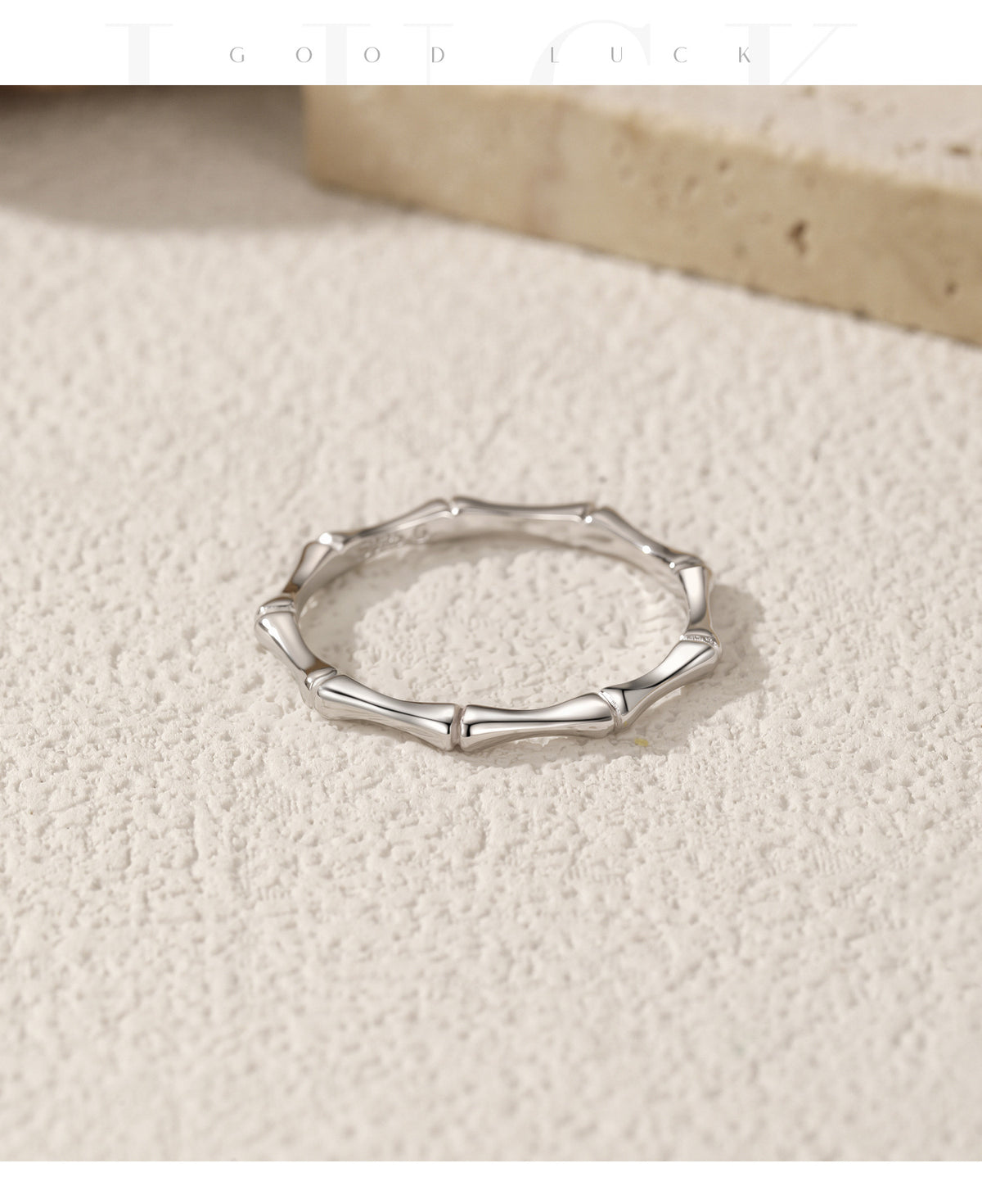 925 Sterling Silver Bamboo Ring