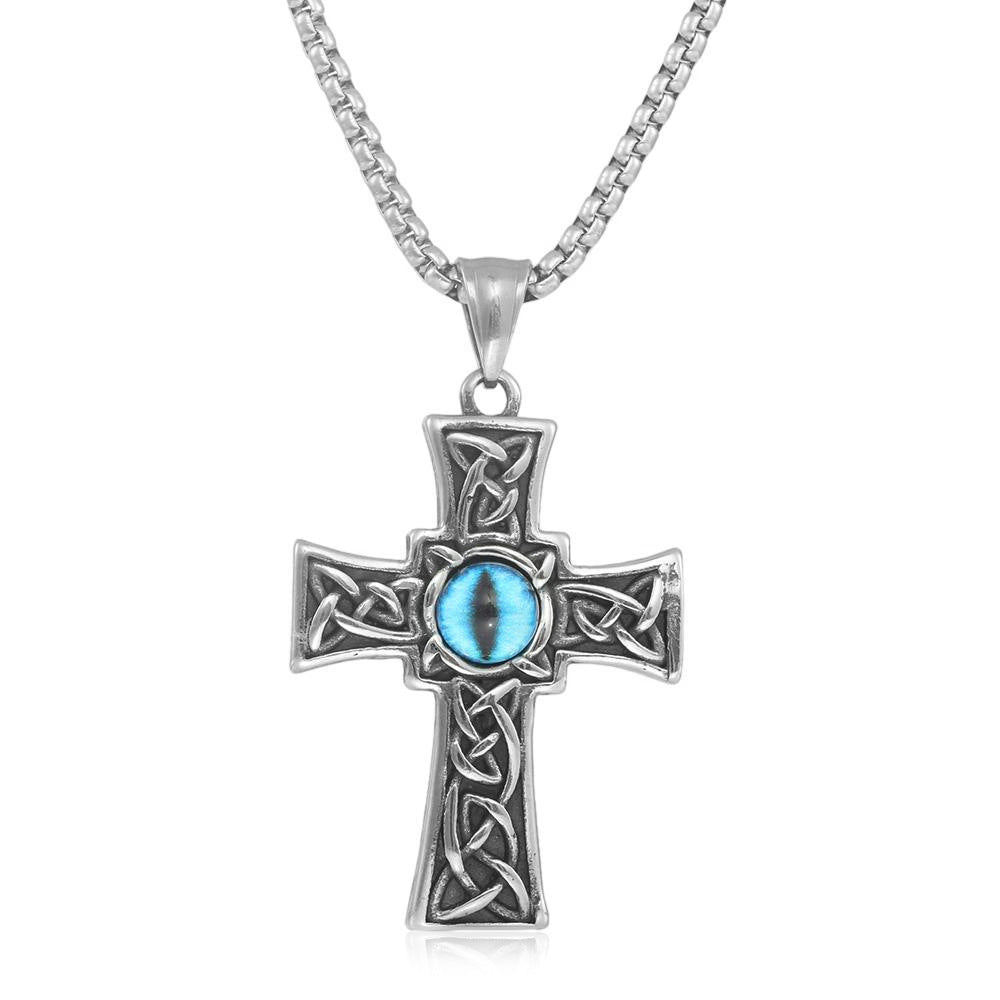 European And American Stainless Steel Cross Eye Pendant
