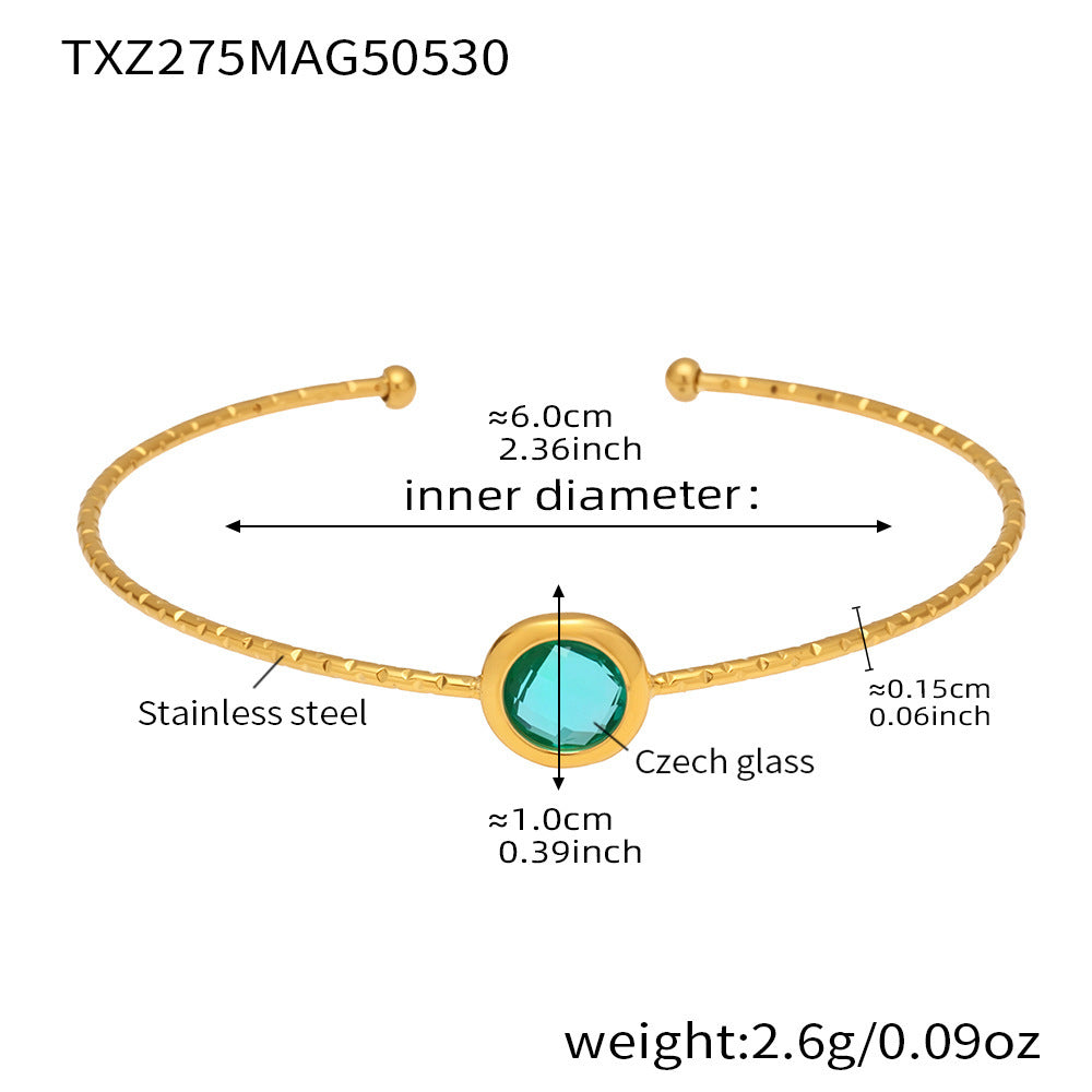 Planderful Round Cut Czech Glass Bracelet Fine Luxury Women