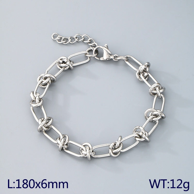 Style Knotted Design Unisex Bracelet – Cold & Titanium Steel Neutral Style