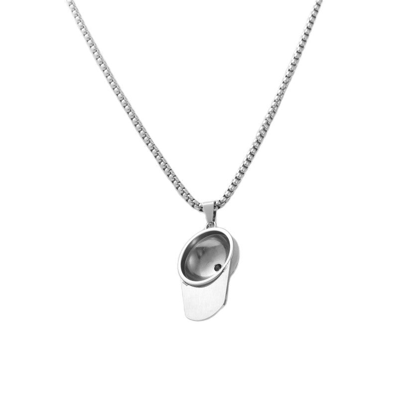 Trendy Men's Retro Hat Pendant Necklace in Titanium Steel