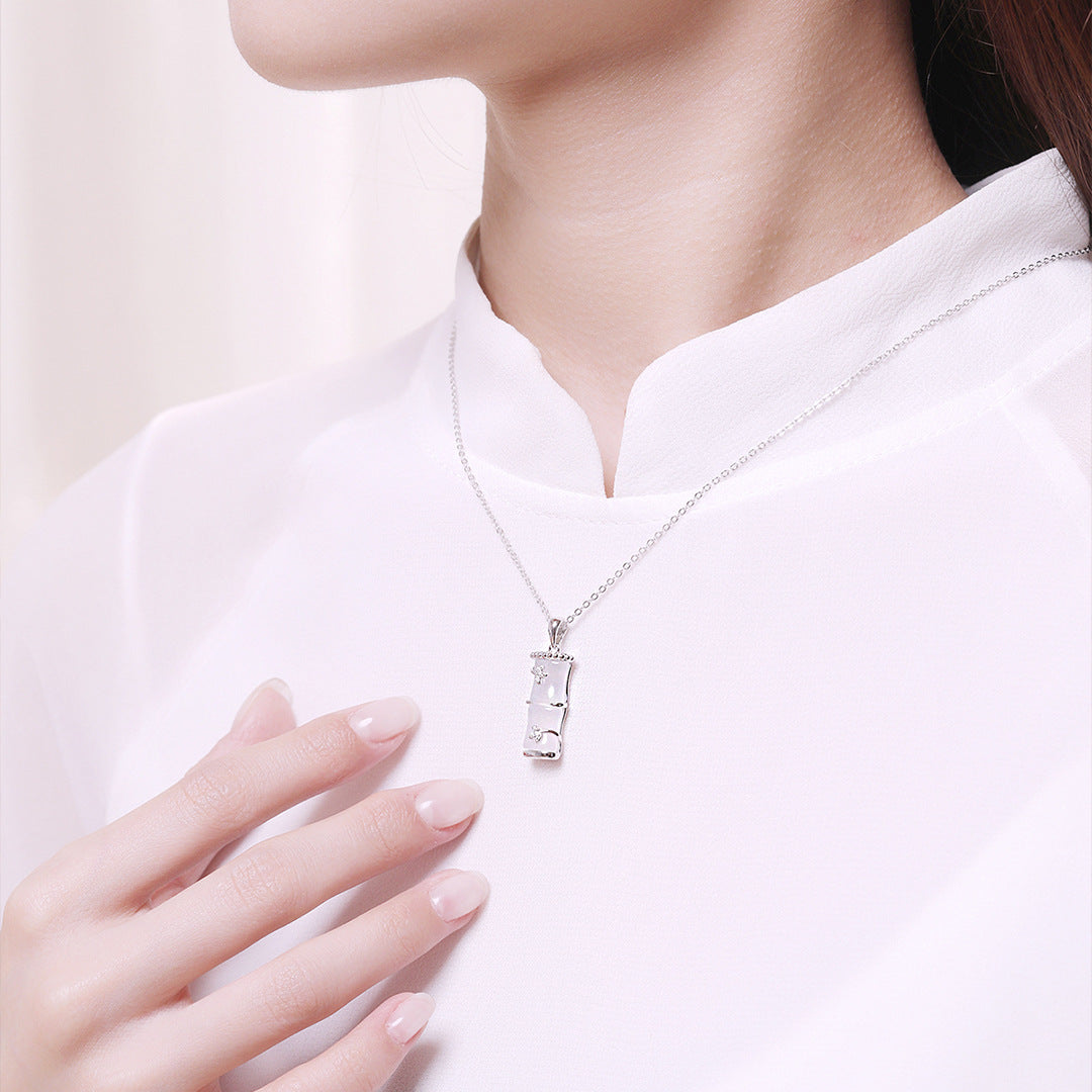 S925 Sterling Silver Bamboo Leaf Necklace