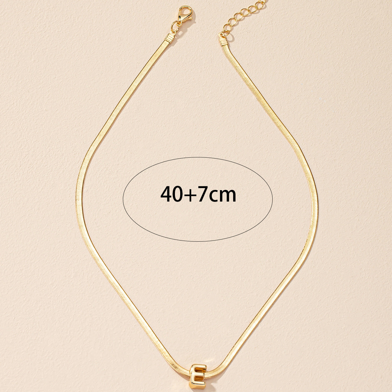 European Chic Letter E Necklace with Cross-border Style