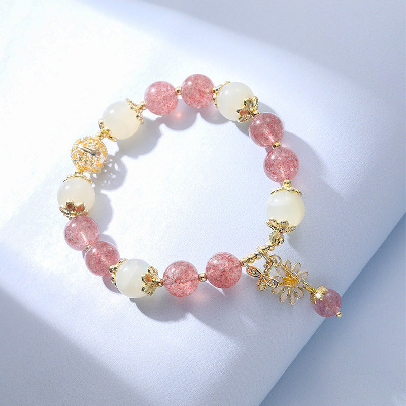 Fortune's Favor Sterling Silver Crystal and Moonlight Stone Bracelet