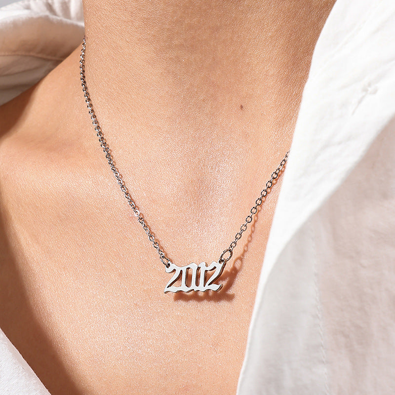 Customized Year Necklace for Women, Stylish Birthday Jewelry Set