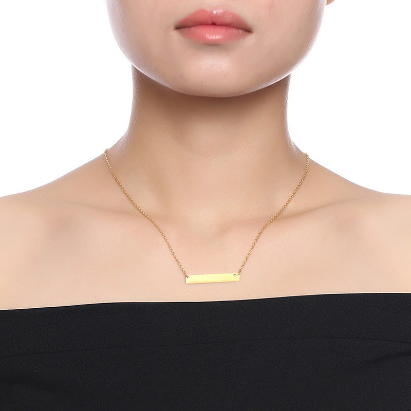 Stainless Steel Rhinestone Long Necklace Gold Silver Style