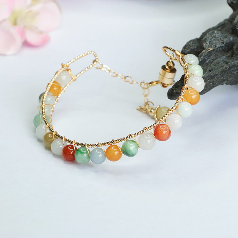 Jadeite Round Bead Cuff