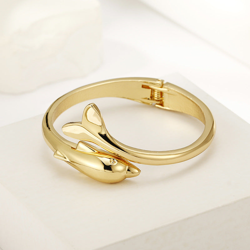 Dolphin Small Fragrance Style Korean Bracelet for Women, Personalized Alloy Opening