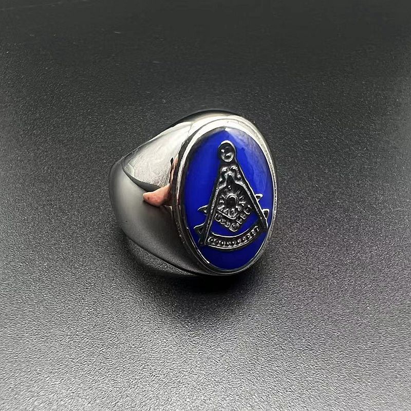 Planderful Everyday Genie Stainless Steel Gold Plated Blue Ring For Men Durable Fashion Accessory