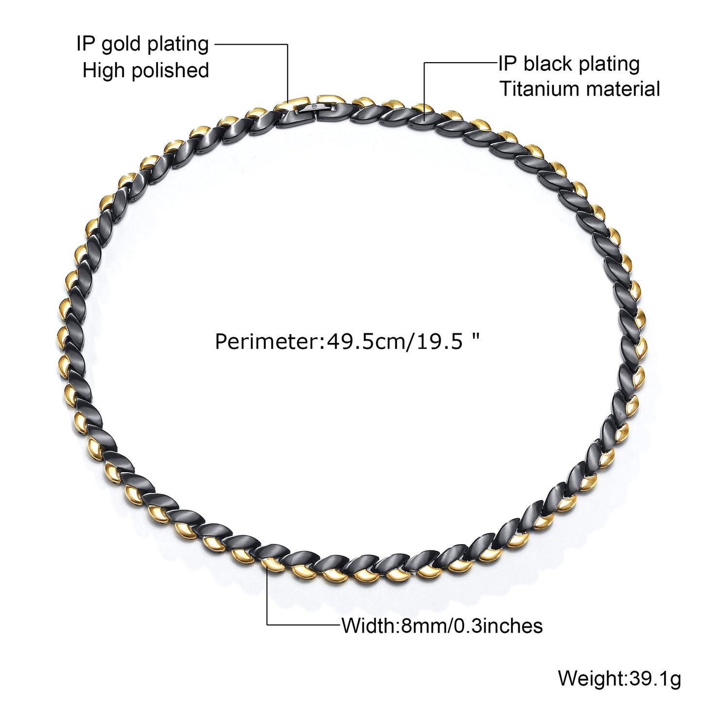 European And American Jewelry Magnetic Titanium Necklace For Men