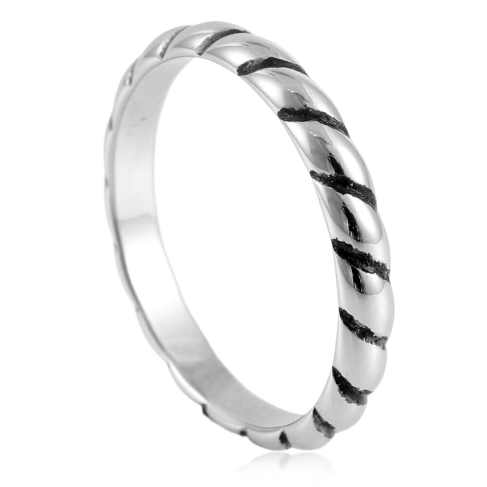 Titanium Steel Braided Hemp Rope Ring - Retro Trendy Men's Accessory