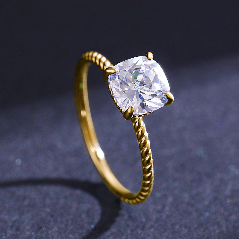 Twist Silver Zircon Ring - Japanese and Korean Style Summer Jewelry