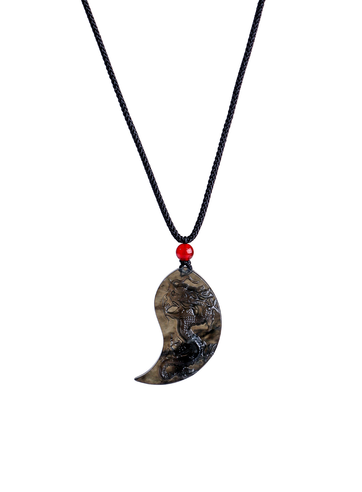 Xiuyu Jade Dragon & Phoenix Pendant Necklace
