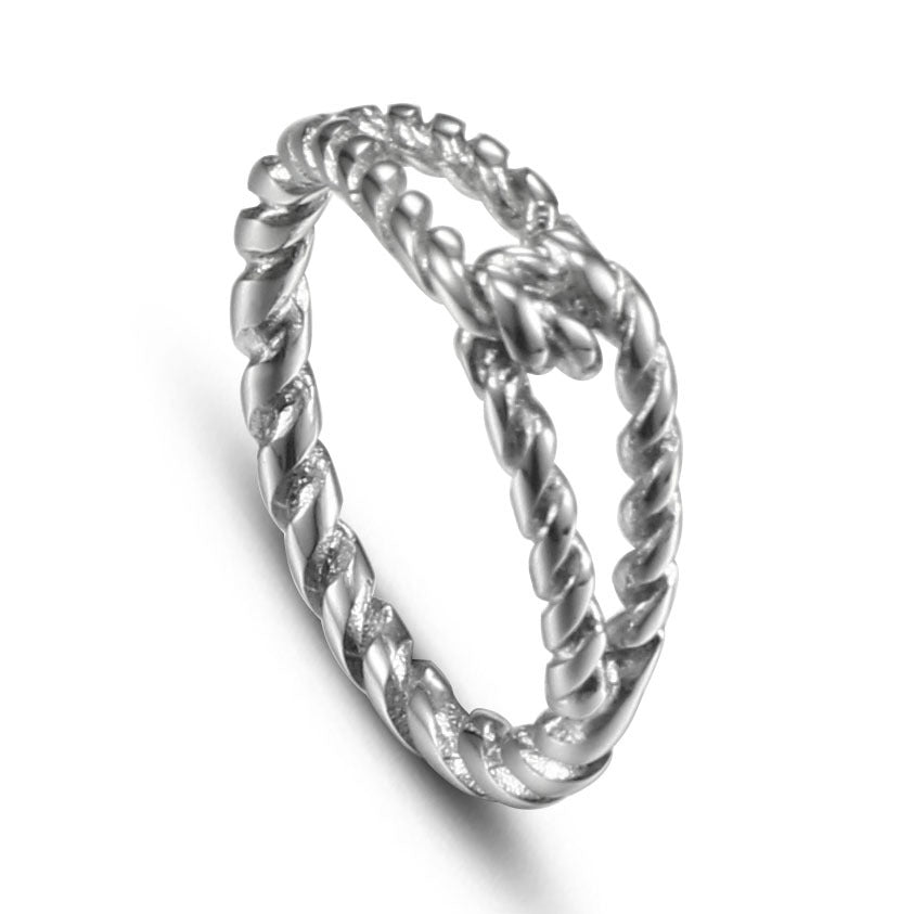 Chic Titanium Steel Twist Ring for Women - Simple and Stylish Stainless Steel Jewelry
