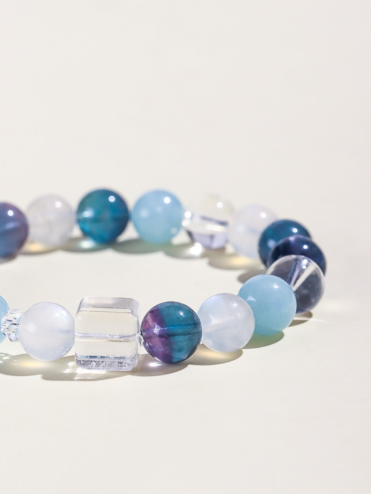 Planderful Fortune's Favor Bracelet – Elegant Natural Aquamarine and Fluorite Design