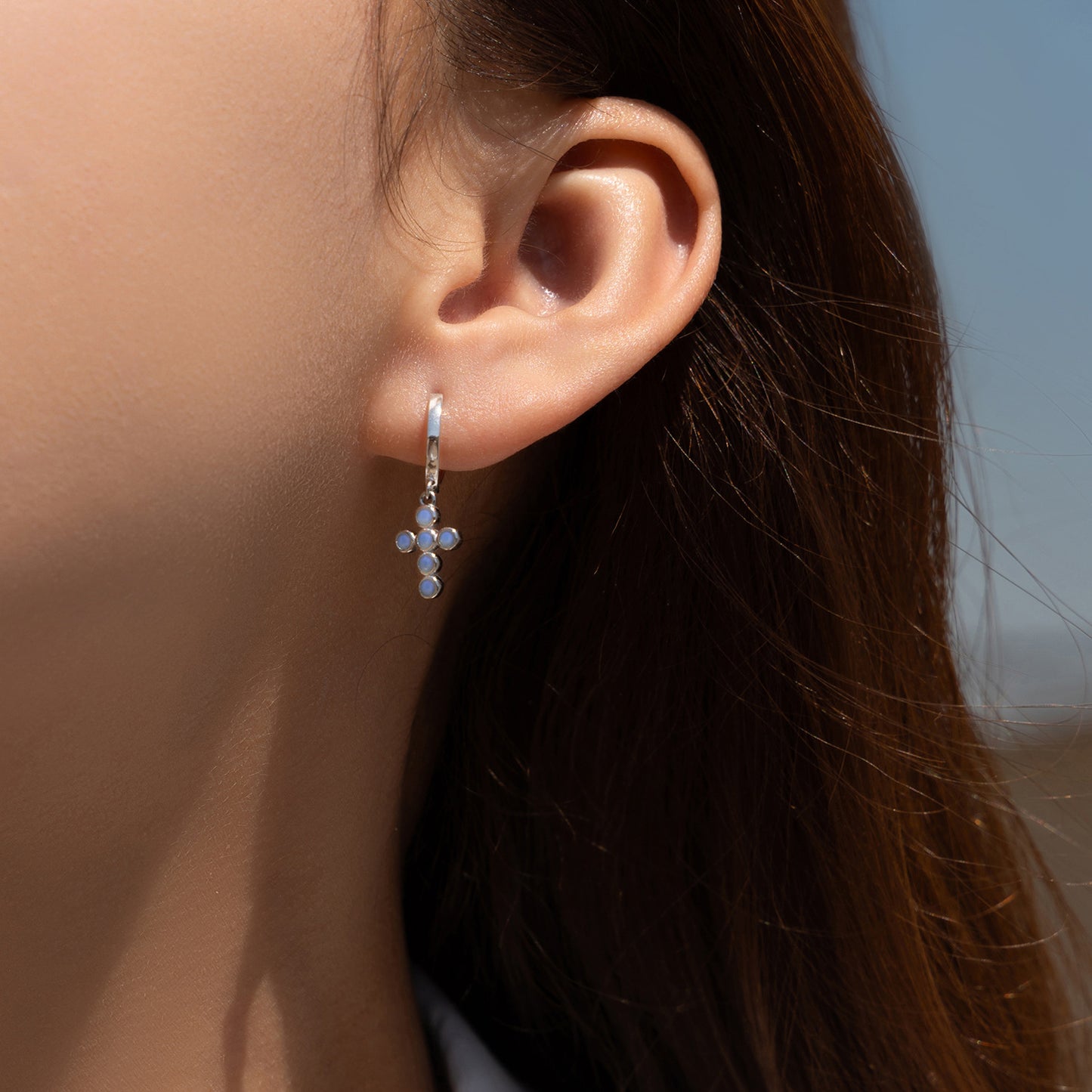 Planderful Everyday Genie Opal Design Cross Earrings – Elegant Fairy Style