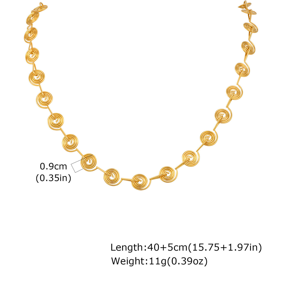 Women's – Stainless Steel Geometric Spiral Bracelet Necklace