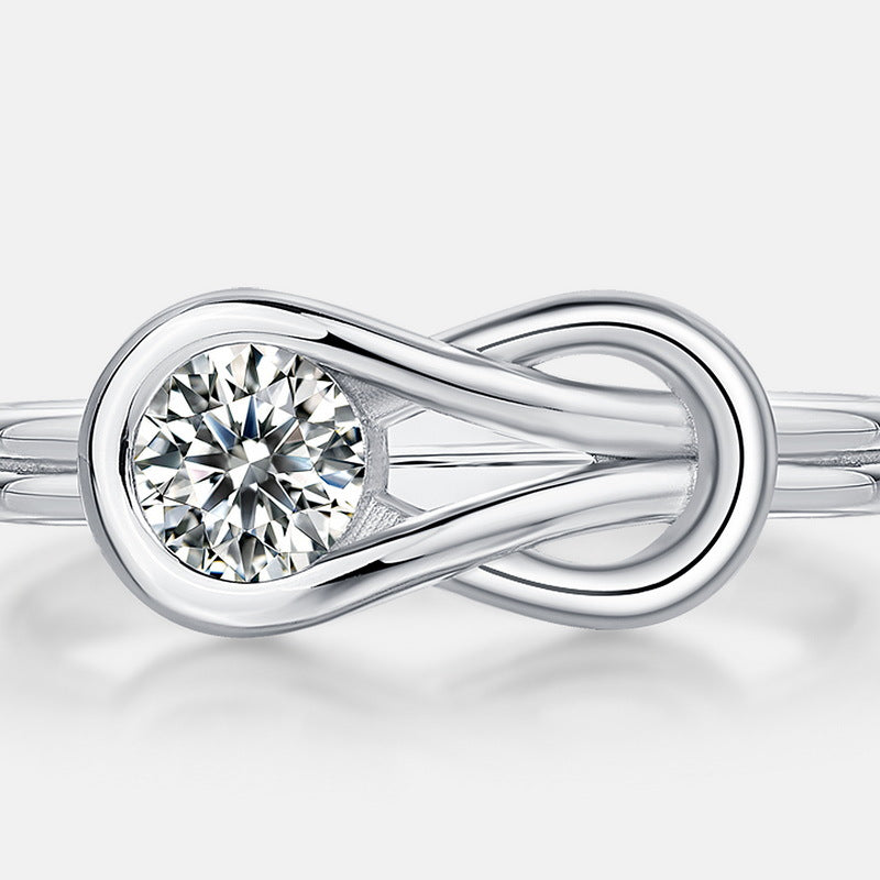 Planderful Geometric Moissanite Sterling Silver Ring – 5 × 5 mm, 0.45 ct