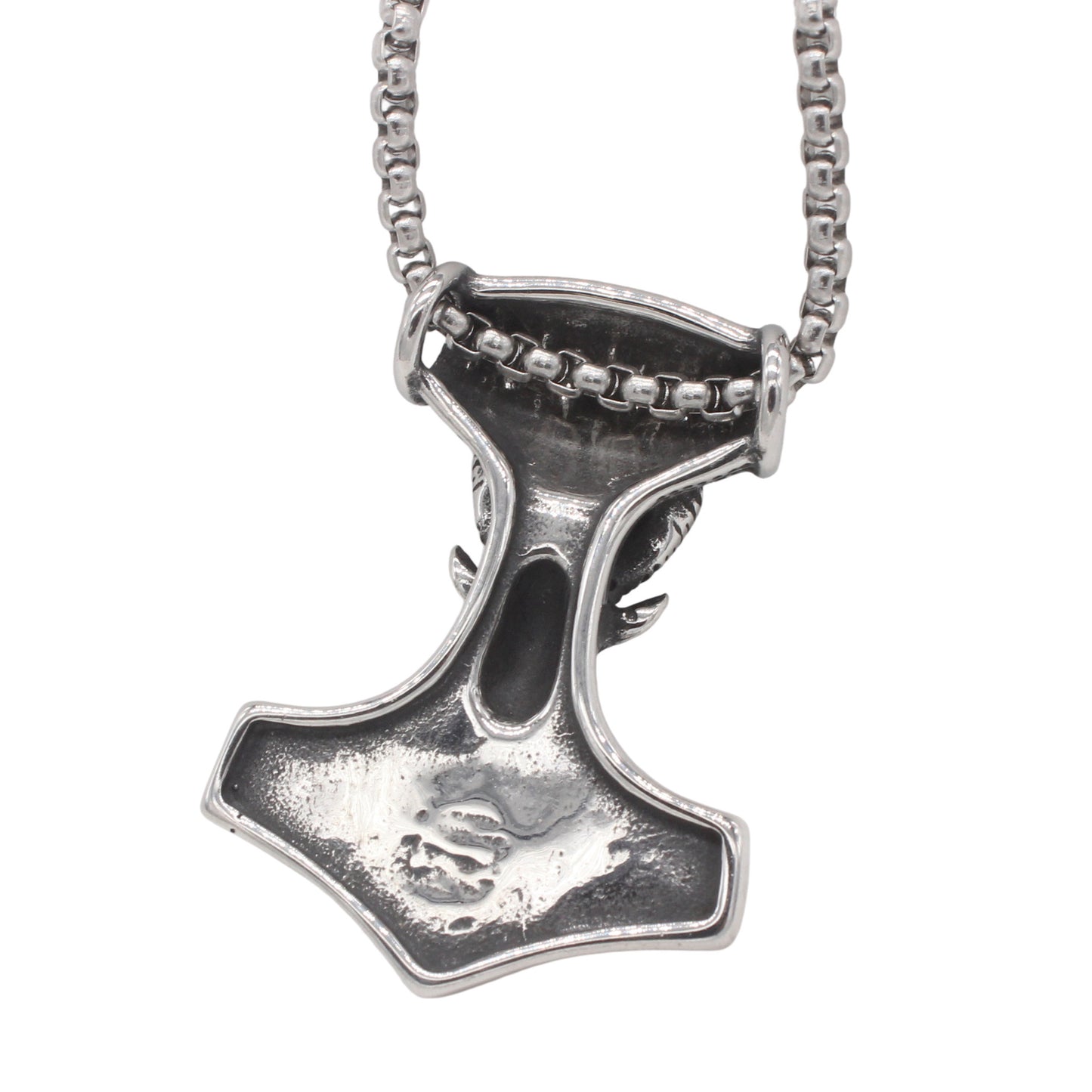 Planderful Jewelry Men's Titanium Steel Pendant Featuring Retro Viking Ram Design For Modern Style