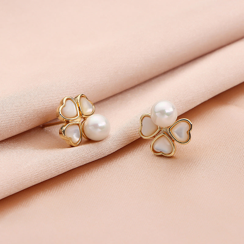 Elegant Fortune Fritillaria Pearl Earrings with Sterling Silver Needle