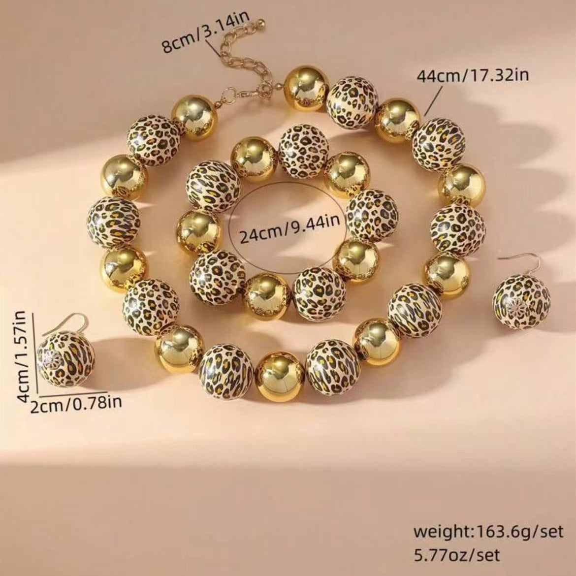 Planderful Savanna Rhythms Jewelry Set – Exaggerated Leopard Print Design
