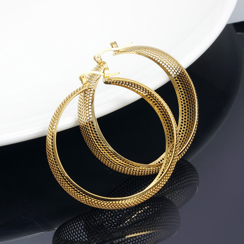 Jewelry Large Mesh Earrings Large Circle Gold Earrings