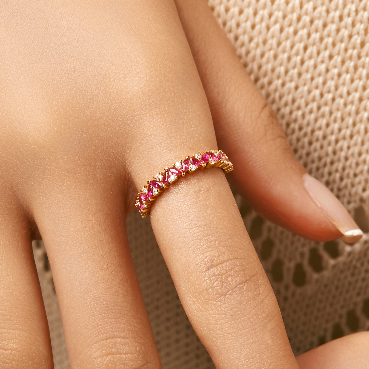 Planderful Gala Fireworks Ring – Exquisite Pigeon Blood Red Zircon