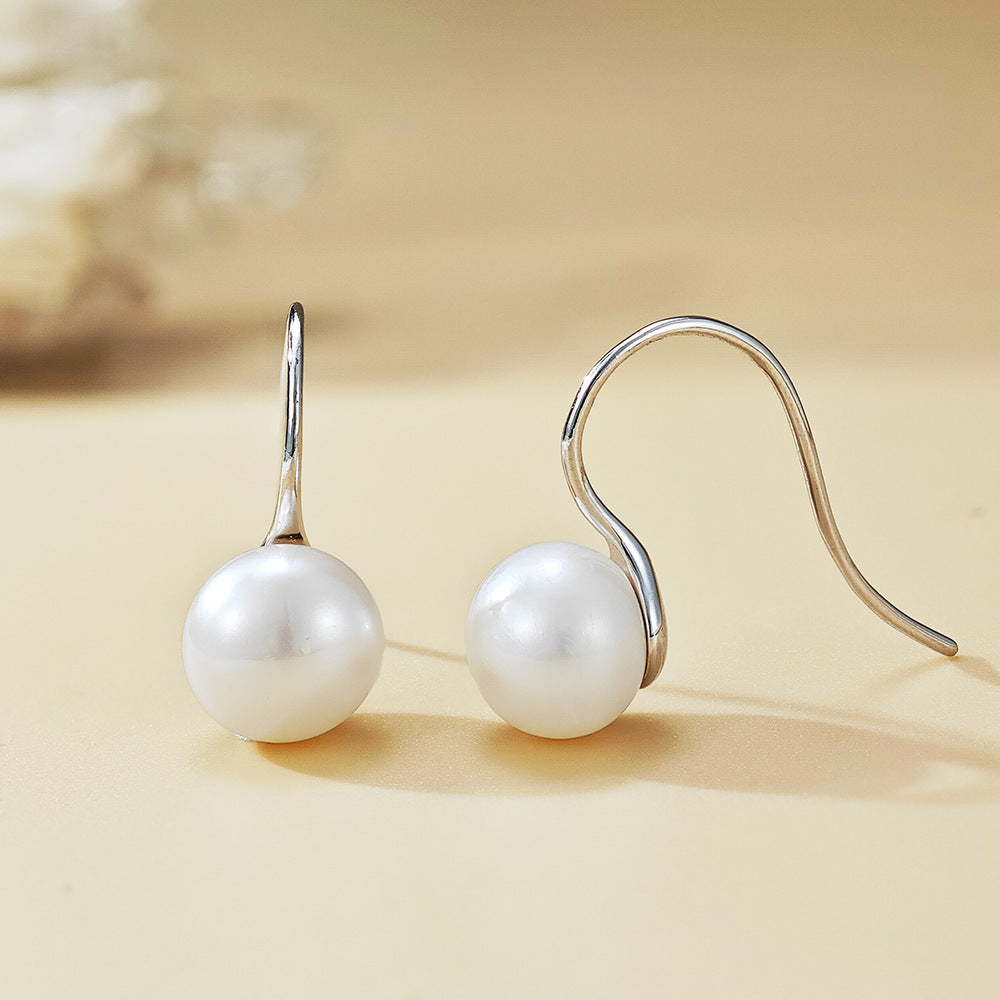 Natural Freshwater Pearl Earrings S925 Sterling Silver High Heels Pearl Ear Hook