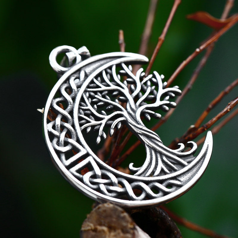 Celtic Tree of Life Pendant in Titanium Steel - Nordic Viking Inspired Jewelry for Men and Women