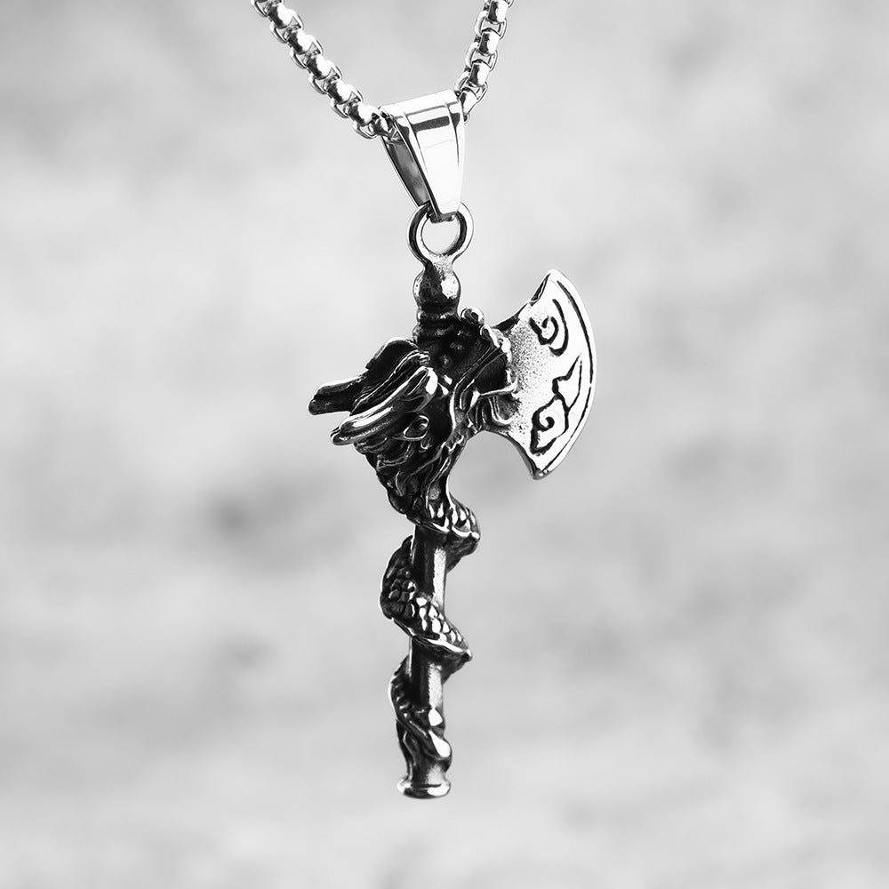 Cloud Pattern Dragon Axe Viking Pendant Jewelry for Men