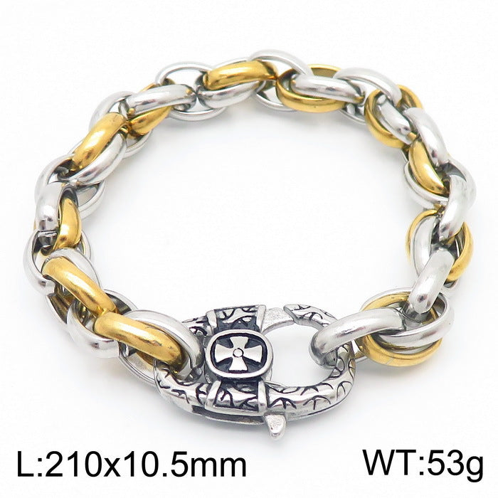 Planderful Titanium Steel Bracelet Gold Silver For Men