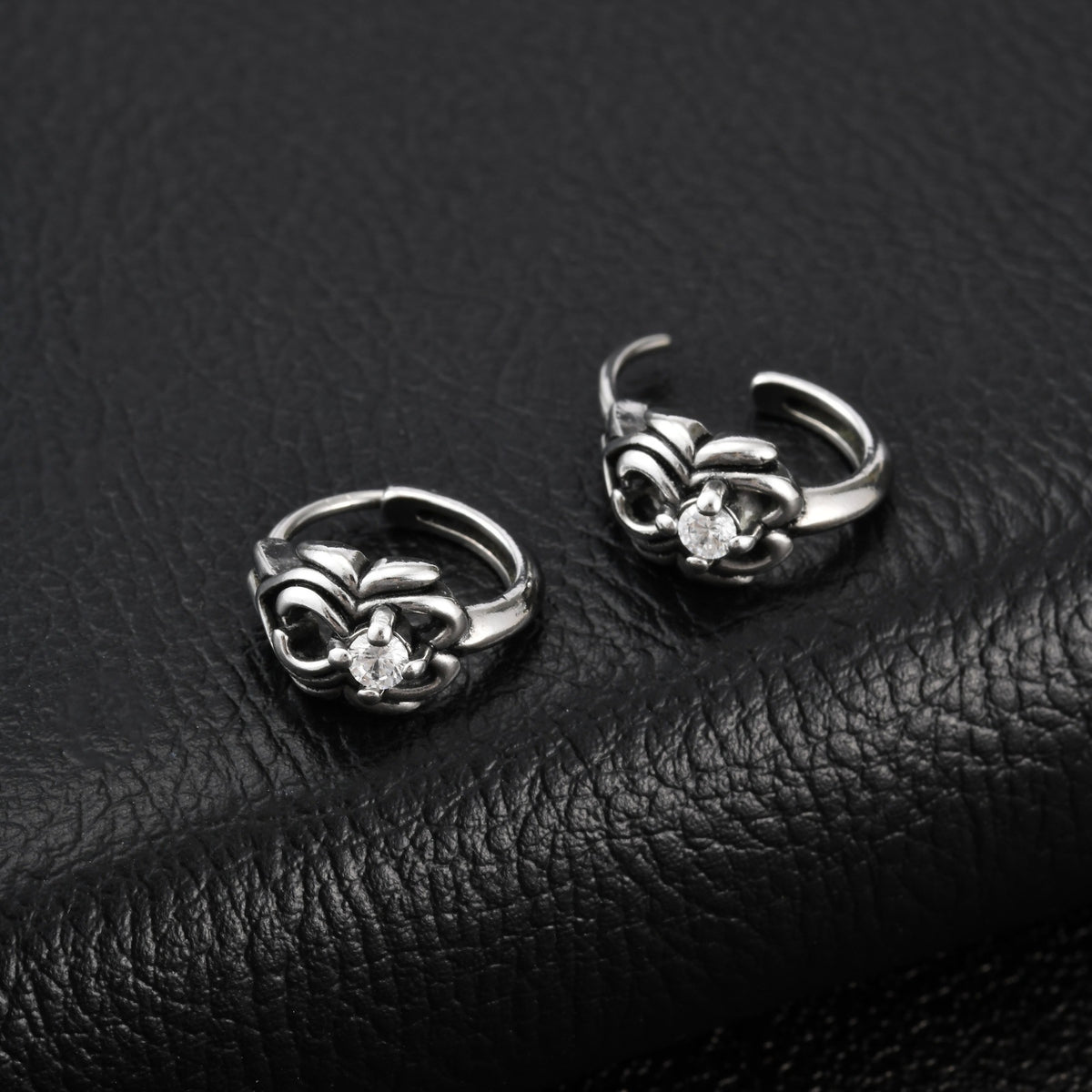 Stainless Steel Zircon Vintage Earrings