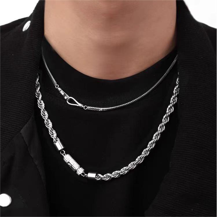 Planderful Jewelry Snake Bone Steel Necklace Collarbone Glam