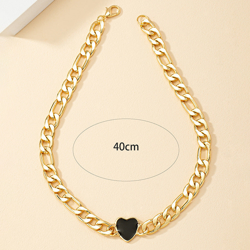 Chic Heart Pendant Necklace with European & American Flair