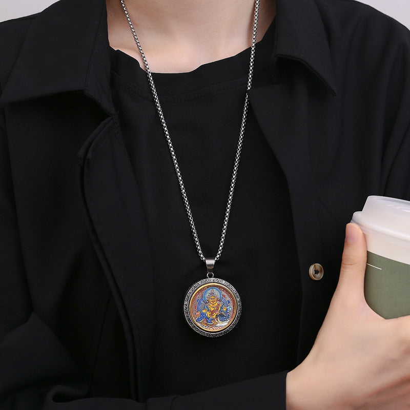 Steel Necklace - Elegant Tibetan Amulet