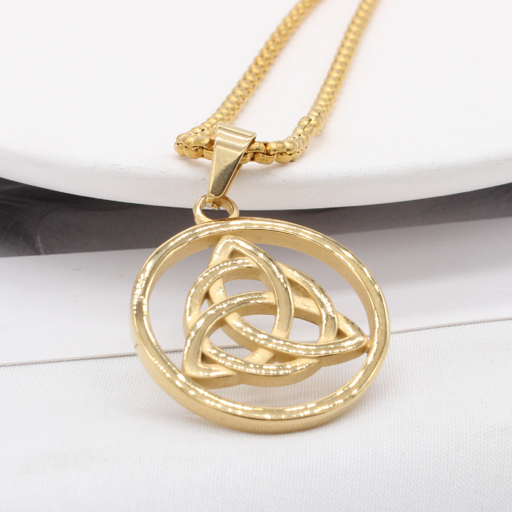 Planderful Titanium Steel Triangle Pendant Unisex Stylish Retro Viking Shield Jewelry For Men And Women