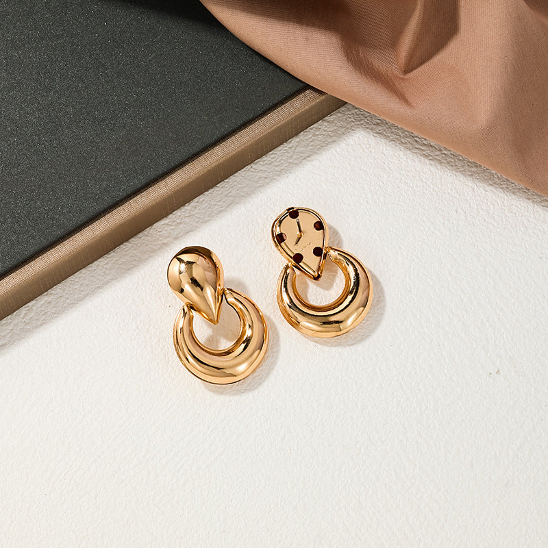 Luxurious Metal Water Drop Earrings - Vienna Verve Collection