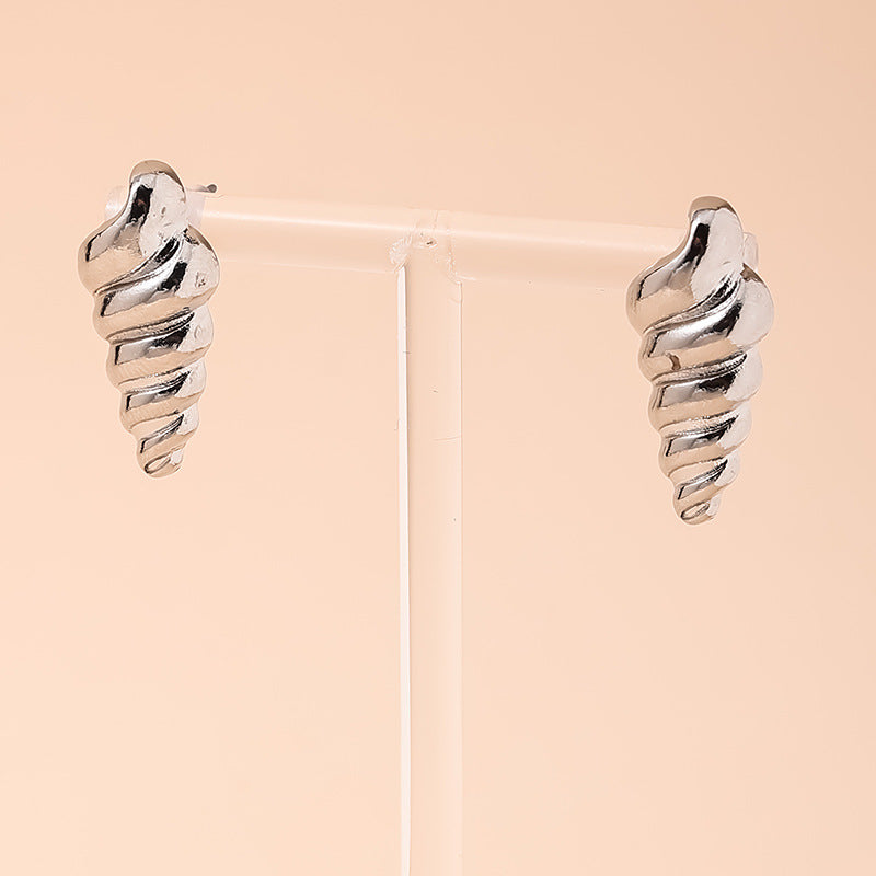 Spiral Conch Women's Earrings - Elegant and Versatile Wholesale Option