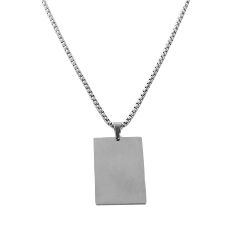 Personalized Retro Titanium Steel Playing Card Pendant Necklace for Men