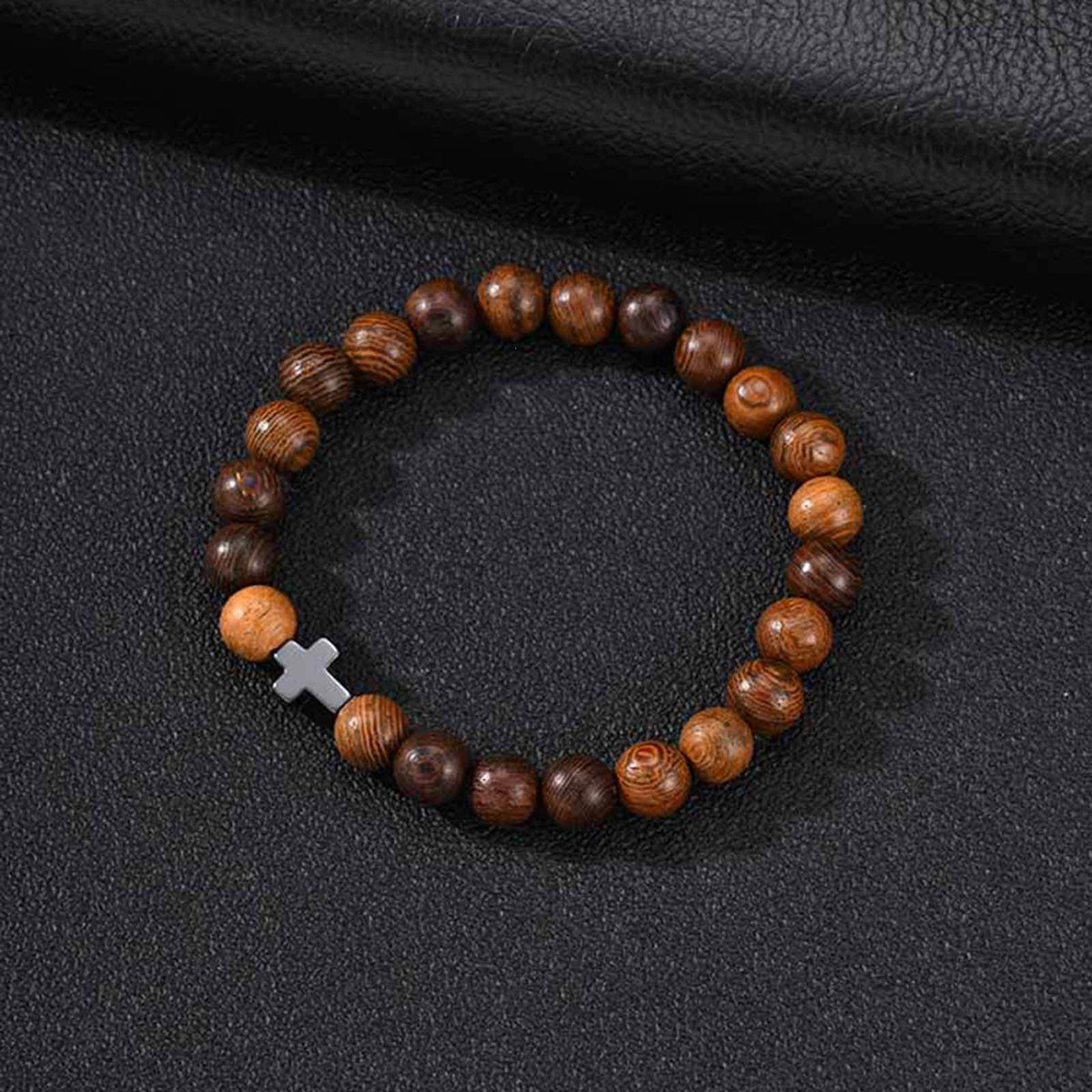 Cross Black Stainless Steel Bracelet Unisex